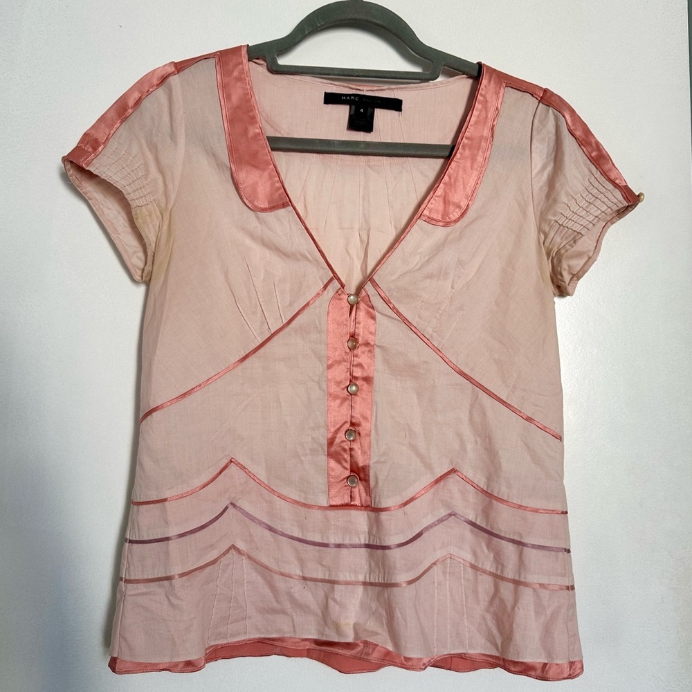 Marc by Marc Jacobs cotton blouse with satin trim